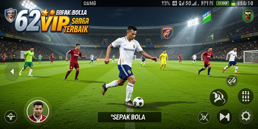 Screenshot antarmuka permainan Sepak Bola 62VIP yang menarik.