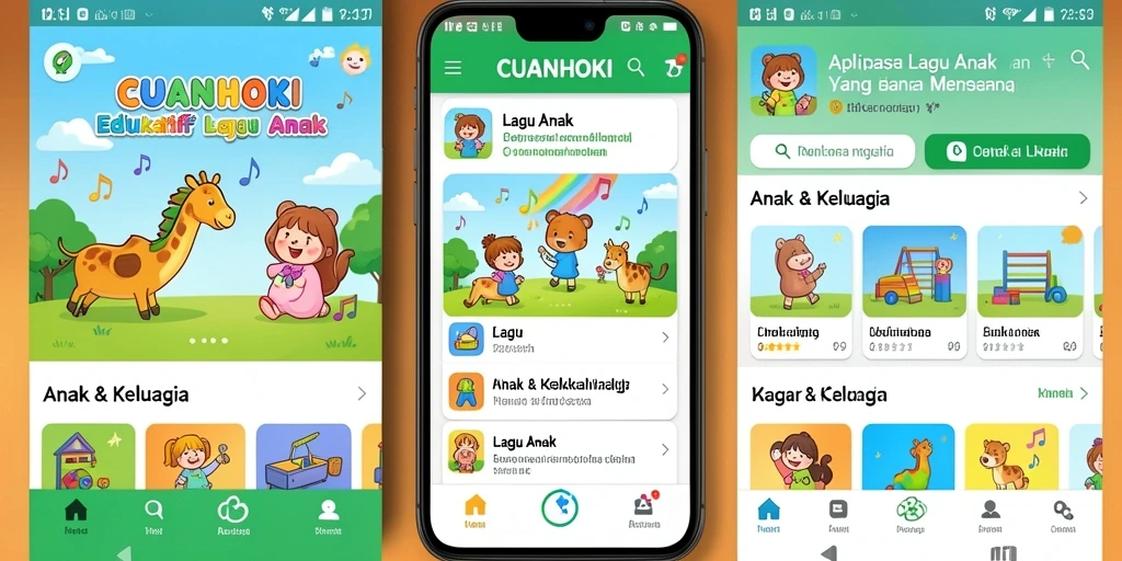 Tampilan antarmuka yang ramah anak dan menyenangkan.