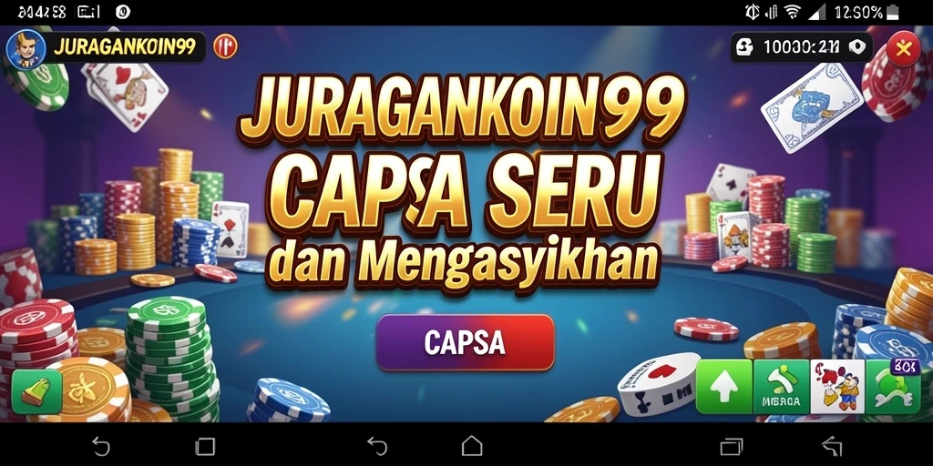 Antarmuka JURAGANKOIN99 yang menarik saat bermain Capsa.