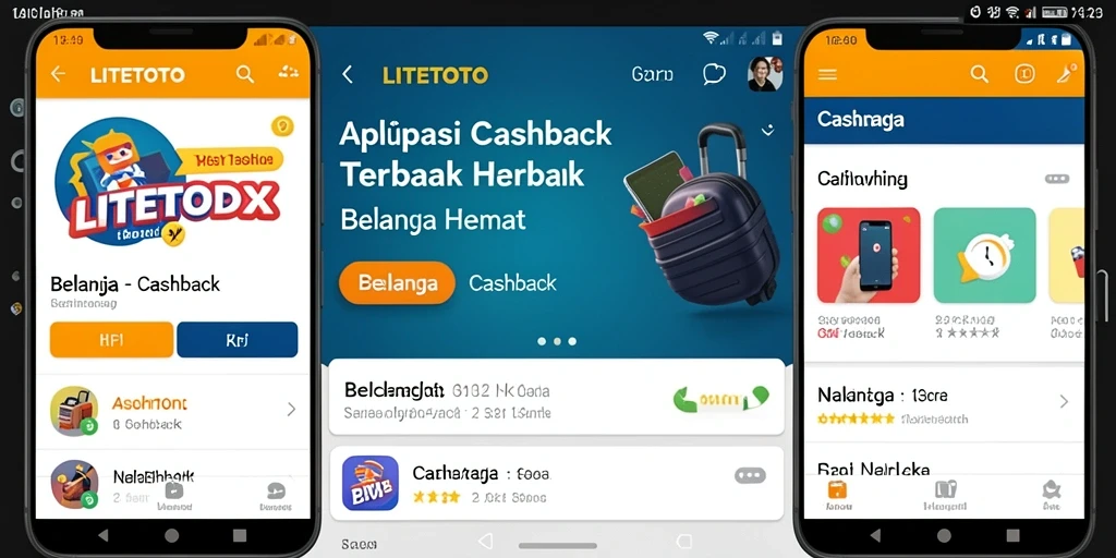 Antarmuka LITETOTO menampilkan berbagai penawaran cashback menarik.