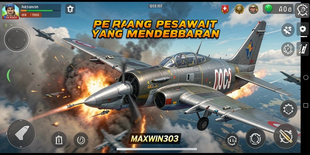Tampilan antarmuka game Perang Pesawat MAXWIN303 yang menarik dan interaktif.