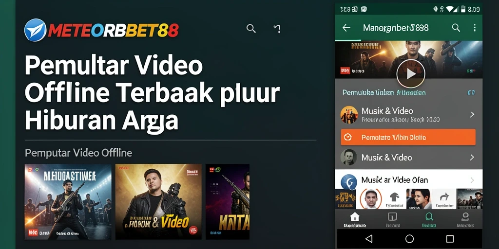 Antarmuka aplikasi METEORBET88 dengan fungsi Pemutar Video Offline yang intuitif.