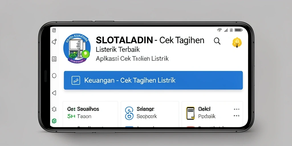 Antarmuka pengguna aplikasi SLOTALADIN untuk cek tagihan listrik.
