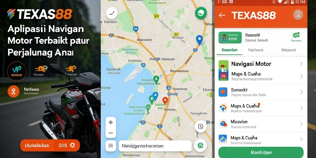 Antarmuka aplikasi TEXAS88 yang ramah pengguna untuk Navigasi Motor.