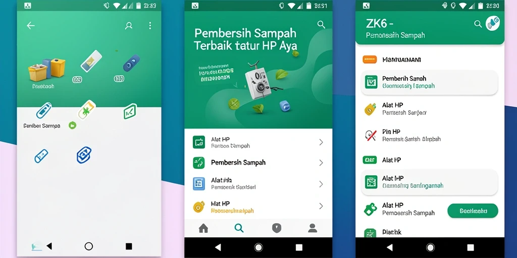 Tampilan antarmuka ZK6 yang sederhana dan fungsional untuk Pembersih Sampah.